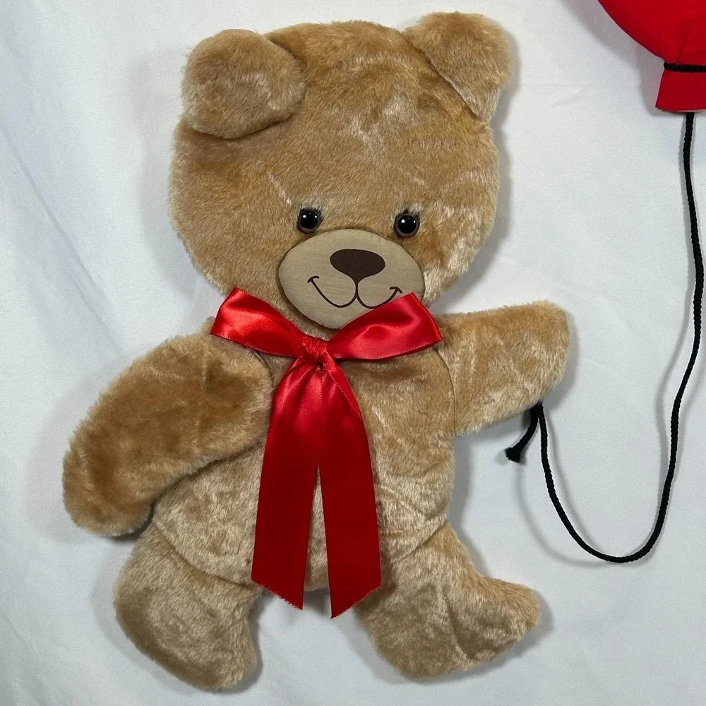 Vintage Nursery Room Balloons Bear Quilted Padded Fabric Wall Circus Decor 80s